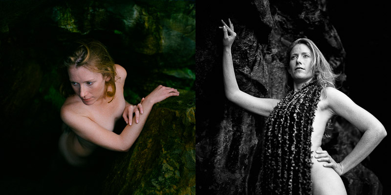 nude fine art photography at the cliffs and caves La Jolla